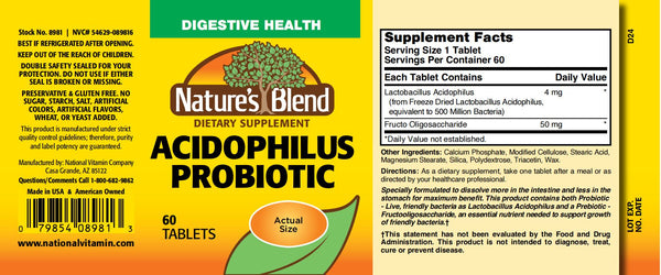 Nature's Blend, Acidophilus Probiotic, 60 Tablets