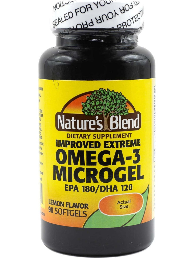 Nature's Blend, Omega-3 Microgel Extreme, EPA 180/DHA 120, Lemon Flavor, 90 Softgels