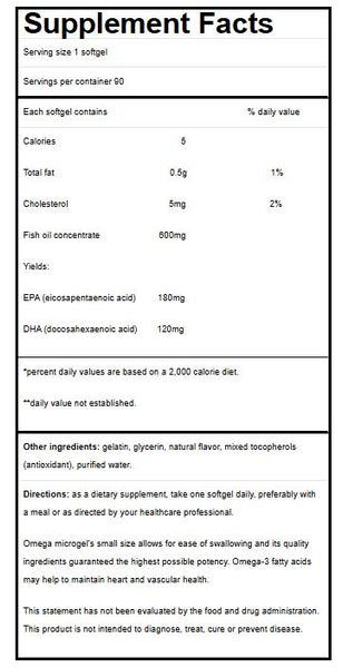 Nature's Blend, Omega-3 Microgel Extreme, EPA 180/DHA 120, Lemon Flavor, 90 Softgels