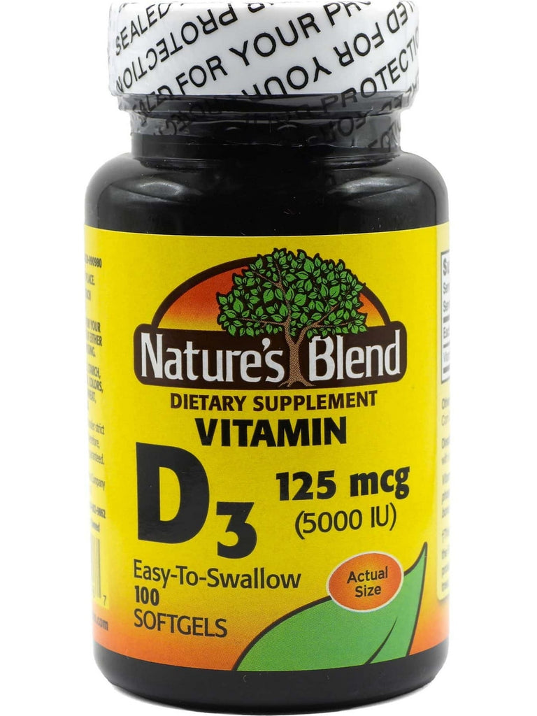 Nature's Blend, Vtiamin D3, 125mcg (5000IU), 100 Softgels