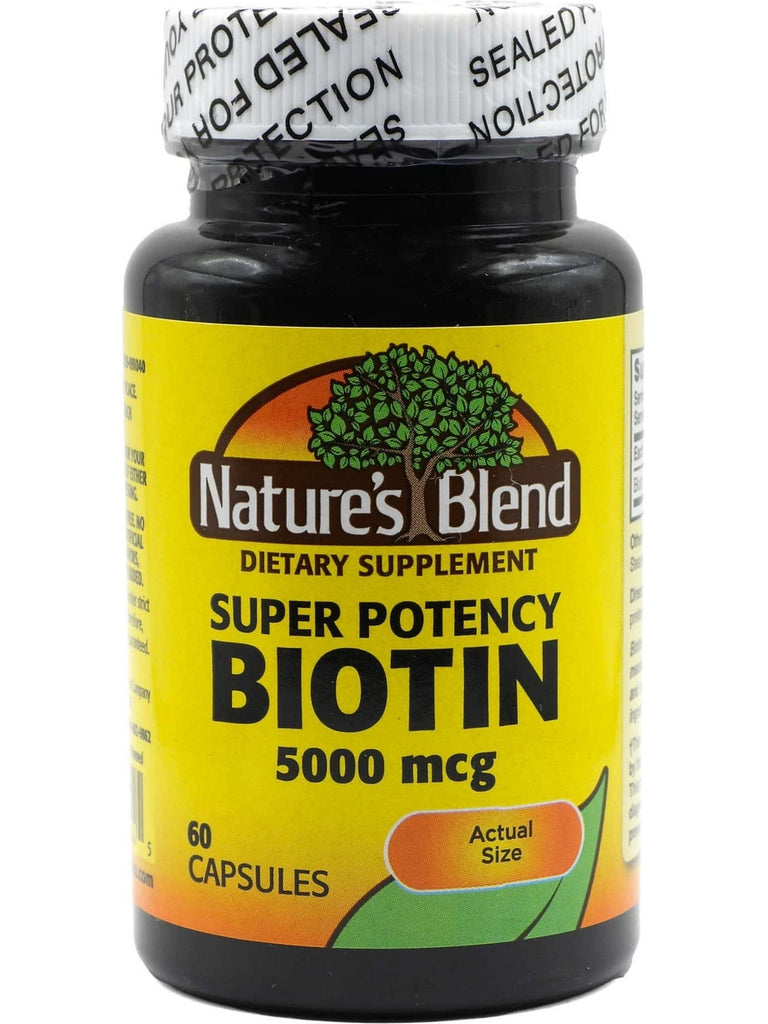 Nature's Blend, Super Potency Biotin 5000 mcg, 60 Capsules