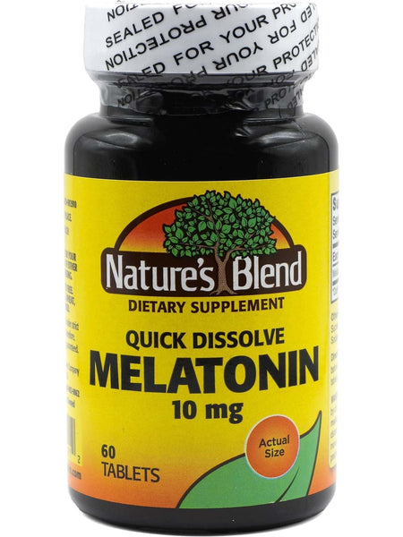 Nature's Blend, Melatonin 10 mg, Quick Dissolve Cherry Flavor, 60 Tablets