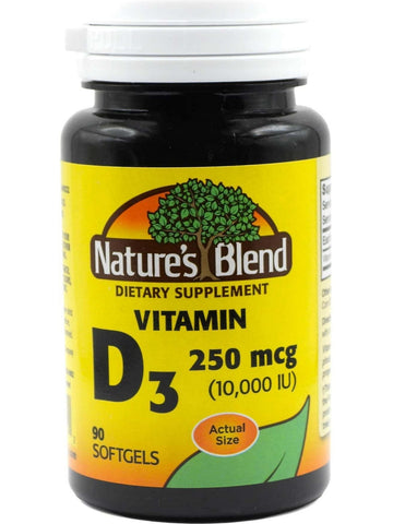 Nature's Blend, Vtiamin D3, 250mcg (10,000IU), 90 Softgels