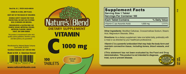 Nature's Blend, Vitamin C, 1000 mg, 100 Tablets