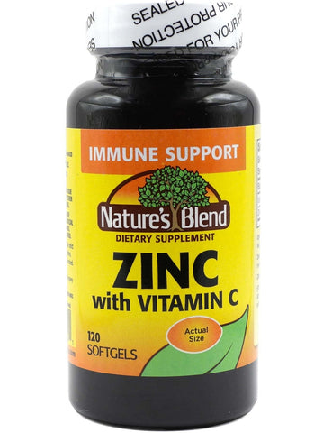 Nature's Blend, Zinc with Vitamin C, 120 Softgels