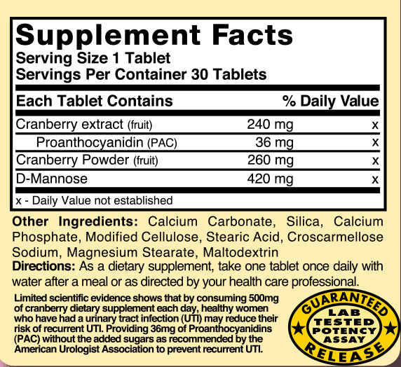 Nature's Blend, UT Defense with PAC, Cranberry, Dmannose, 30 Tablets