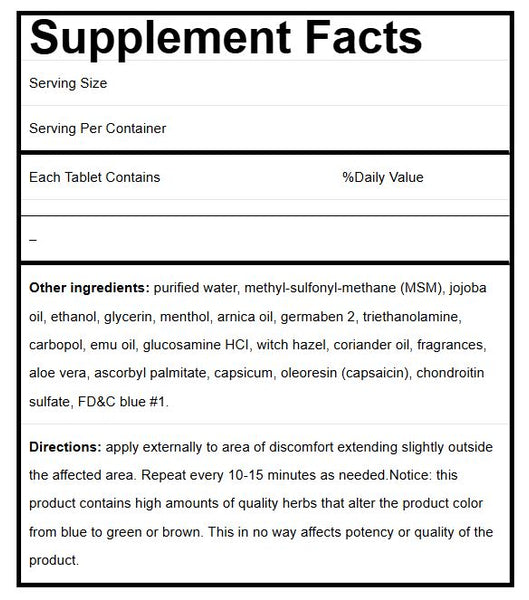 Nature's Blend, Deep Blue Relief Gel with Emu Oil MSM & Aloe Vera Compare to Super Blue Stuff, 4 oz