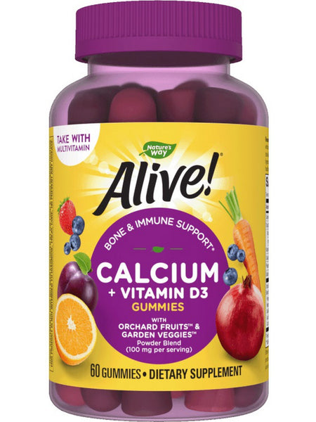 Nature's Way, Alive!® Calcium + D3 Gummies, 60 gummies