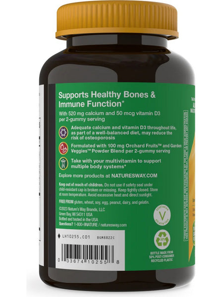 Nature's Way, Alive! Calcium and Vitamin D3 Gummy, Raspberry-Lemonade and Strawberry, 60 Gummies