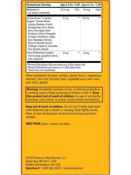 Nature's Way, Alive! Kids Chewable Multivitamin, Orange and Berry, 120 Chewable Tablets