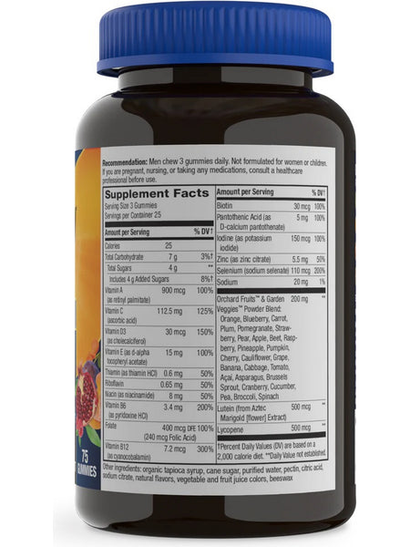 Nature's Way, Alive! Men's 50+ Premium Gummy Multivitamin, Orange, Grape, and Cherry, 75 Gummies