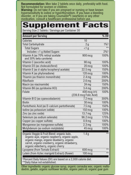 Nature's Way, Alive!® Garden Goodness™ Men's, 60 tablets