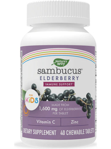 Nature's Way, Sambucus Chewable Tablets for Kids, 40 chewable tablets