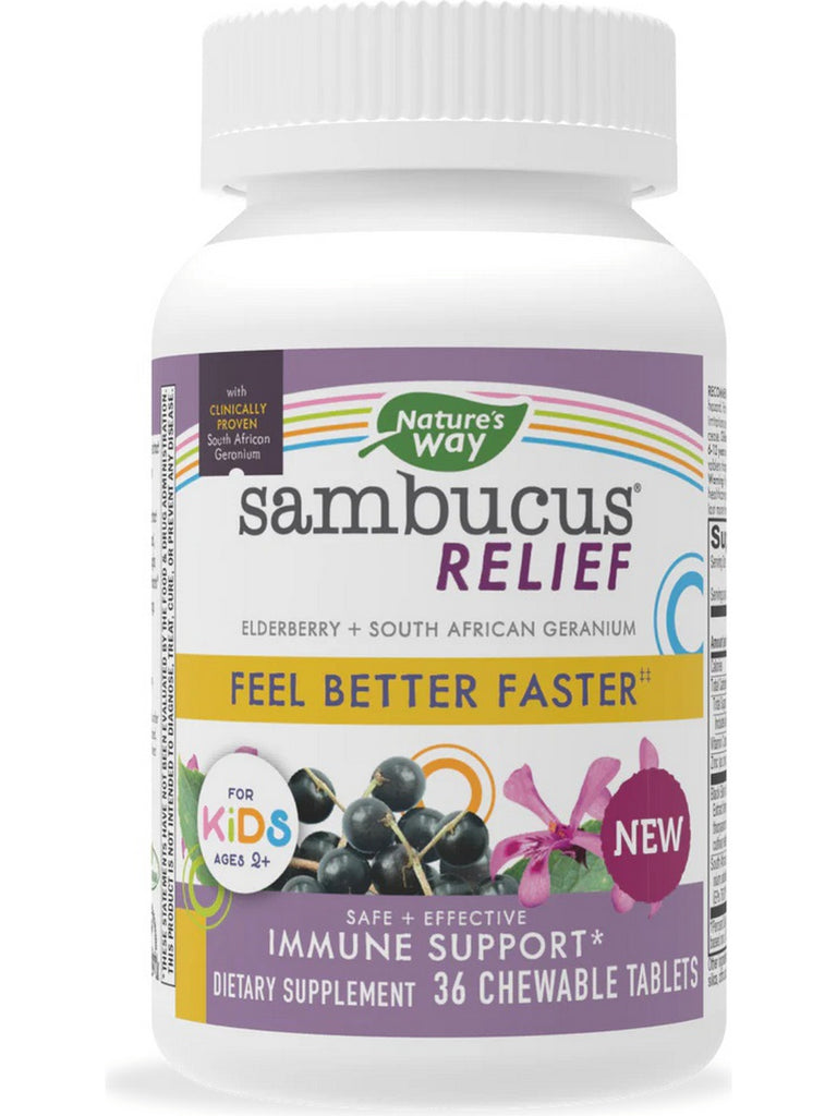 Nature's Way, Sambucus Relief Kids, 36 chewable tablets