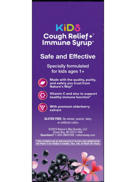 Nature's Way, Sambucus Kids Cough Relief + Immune Syrup, 4 fl oz