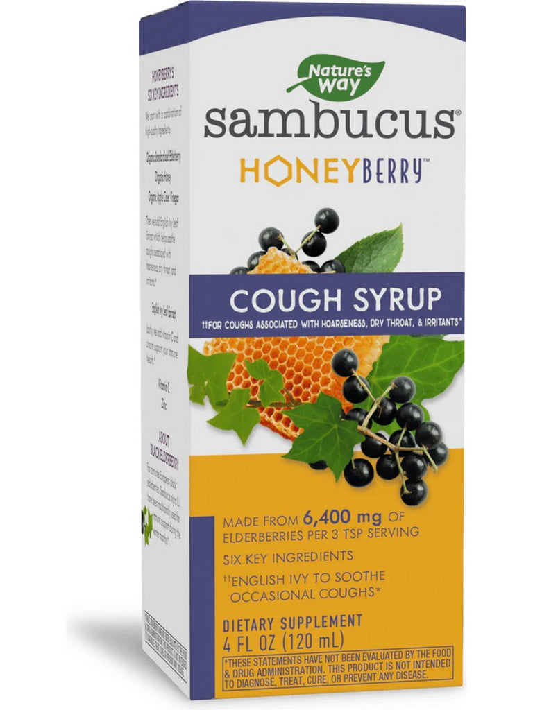 Nature's Way, Sambucus HoneyBerry Cough Syrup, 4 fl oz