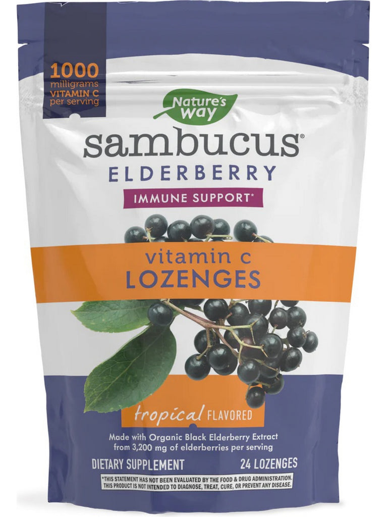 Nature's Way, Sambucus Vitamin C Lozenge (Tropical), 24 lozenges