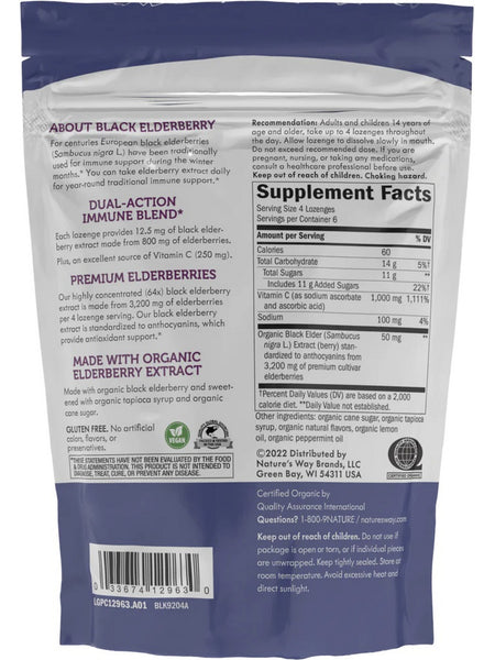 Nature's Way, Sambucus Vitamin C Lozenges, 1,000 mg, Tropical, 24 Lozenges