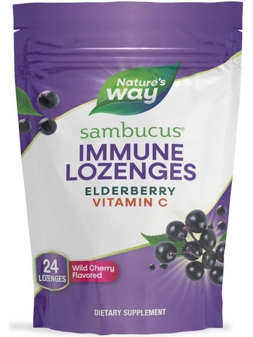 Nature's Way, Sambucus Vitamin C Lozenge (Wild Cherry), 24 lozenges