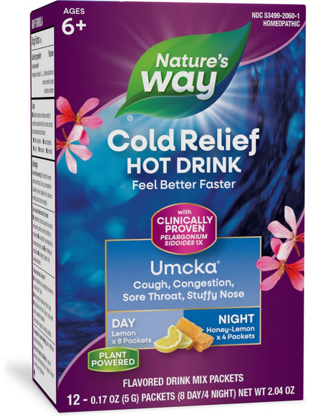 Nature's Way, Umcka® Day + Night Hot Drink (Lemon), 12 packets