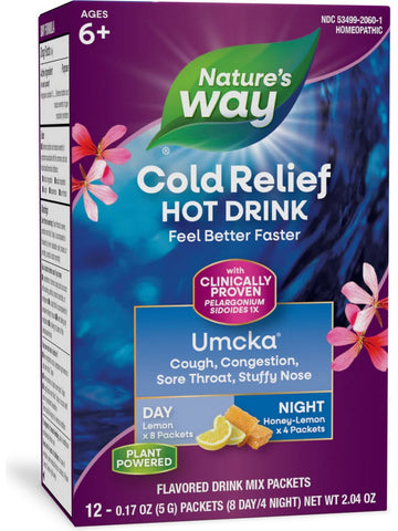 Nature's Way, Umcka® Day + Night Hot Drink (Lemon), 12 packets