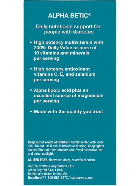 Nature's Way, Alpha Betic, 30 Tablets