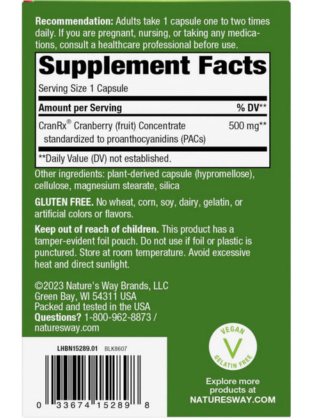Nature's Way, CranRx BioActive Cranberry, 500 mg, 30 Capsules