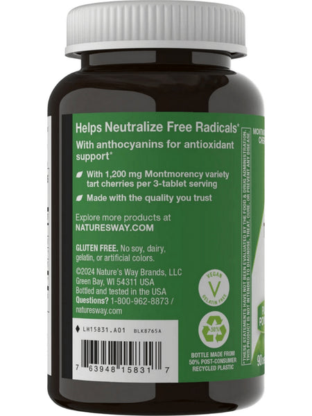 Nature's Way, Tart Cherry Ultra Chewables, 1,200 mg, Cherry, 90 Chewable Tablets