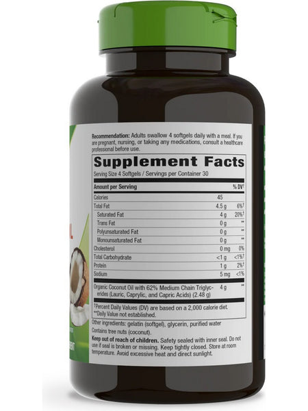 Nature's Way, Coconut Oil, 120 softgels