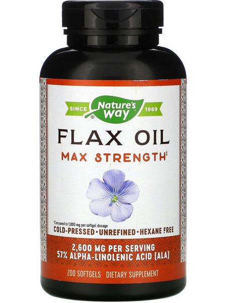 Nature's Way, Flax Oil Max Strength, 200 softgels
