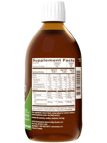 Nature's Way, Fish Oil Omega-3, 1,250 mg, Zesty Lemon, 16.9 fl oz