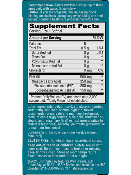 Nature's Way, Super Fisol Fish Oil, 350 mg, 90 Softgels