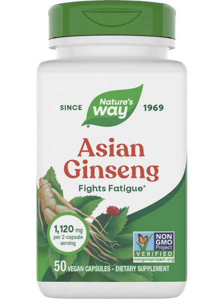 Nature's Way, Asian Ginseng, 1,120 mg, 50 Vegan Capsules
