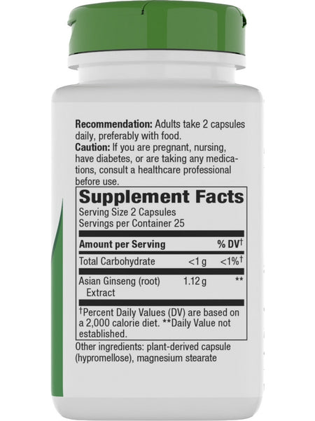 Nature's Way, Asian Ginseng, 1,120 mg, 50 Vegan Capsules