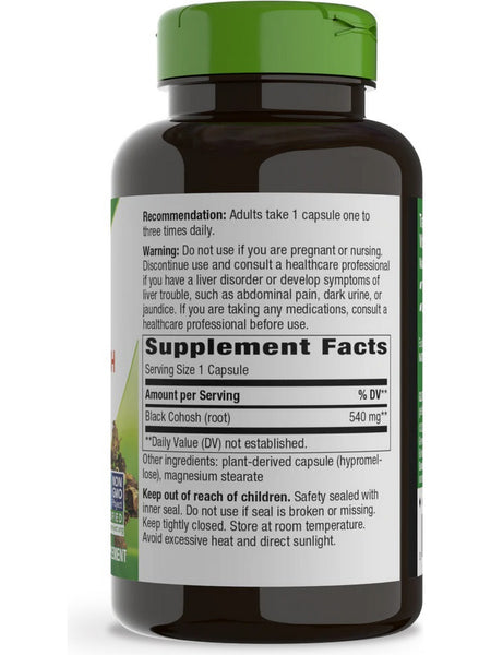 Nature's Way, Black Cohosh Root, 540 mg, 180 Vegan Capsules