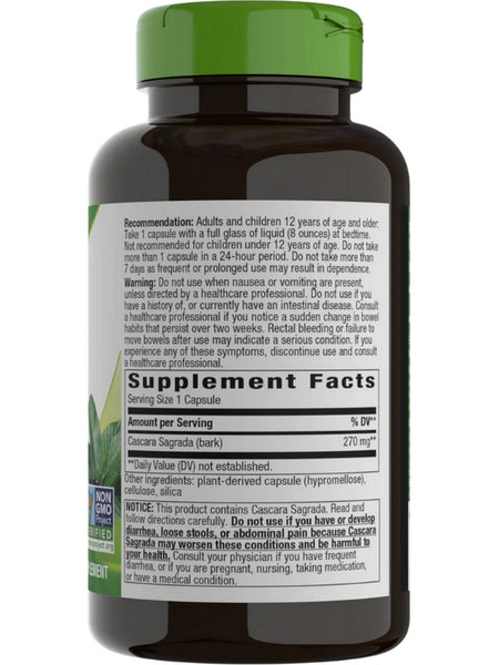 Nature's Way, Cascara Sagrada, 270 mg, 180 Vegan Capsules