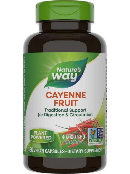 Nature's Way, Cayenne Pepper 40,000 SHU Potency, 180 vegan capsules