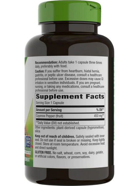 Nature's Way, Cayenne Pepper 40,000 SHU Potency, 180 vegan capsules