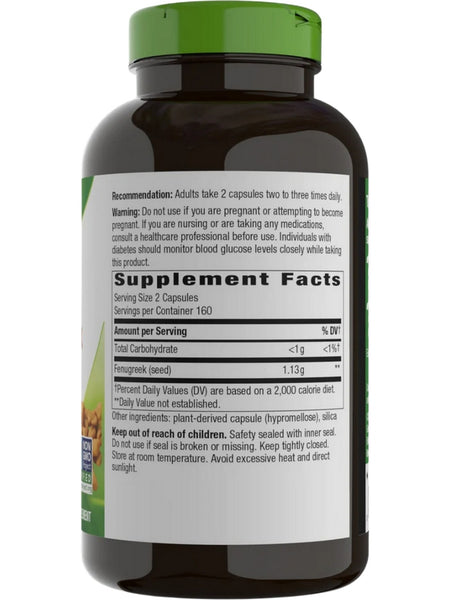 Nature's Way, Fenugreek Seed, 320 vegan capsules