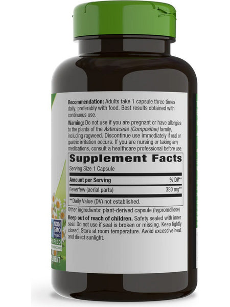 Nature's Way, Feverfew Herb, 380 mg, 180 Vegan Capsules