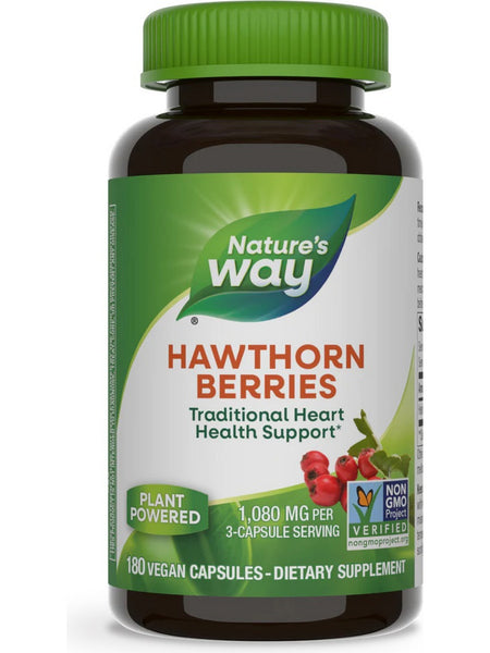 Nature's Way, Hawthorn Berries, 180 vegan capsules