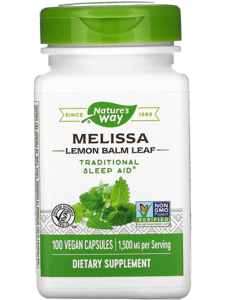 Nature's Way, Melissa Lemon Balm Leaf, 100 vegan capsules