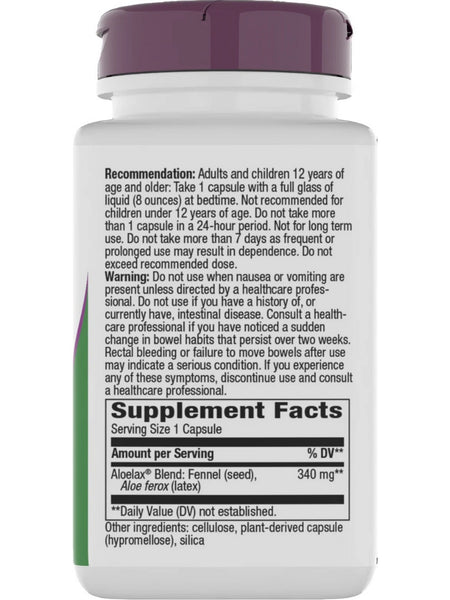 Nature's Way, Aloelax with Fennel Seed, 100 Vegan Capsules