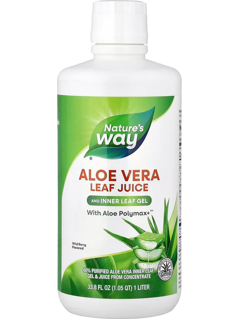 Nature's Way, Aloe Vera Leaf Juice and Inner Leaf Gel, with Aloe Polymax+, Wild Berry, 33.8 fl oz