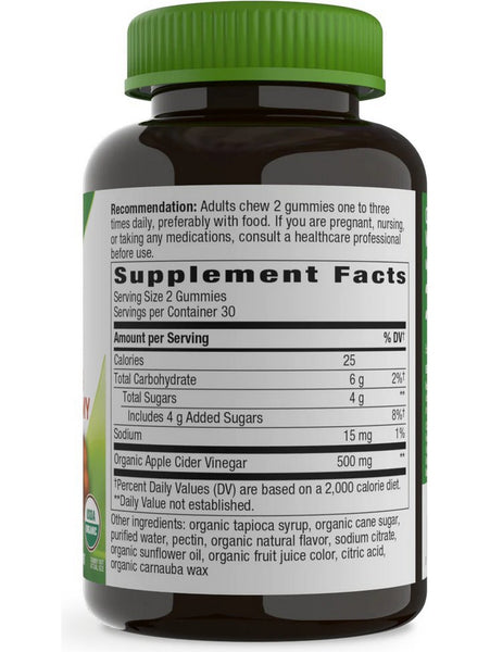 Nature's Way, Apple Cider Vinegar Gummies (500 mg), 60 gummies