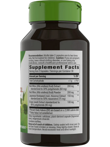 Nature's Way, Resveratrol, 60 vegan capsules