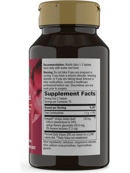 Nature's Way, Ginkgold®, 150 tablets