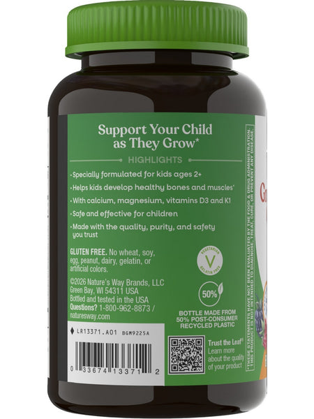 Nature's Way, Growing Bones and Muscles Kids, Berry, 60 Gummies