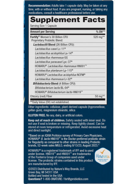 Nature's Way, Fortify® Women's Daily Probiotic 30 Billion, 30 delayed-release capsules