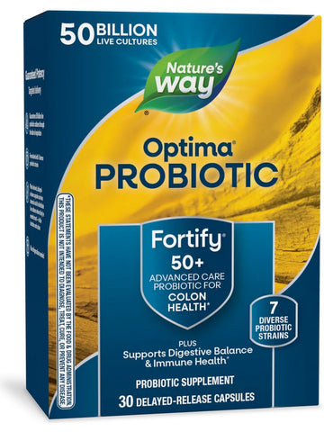 Nature's Way, Fortify® Optima® Age 50+ Probiotic 50 Billion, 30 delayed-release veg capsules